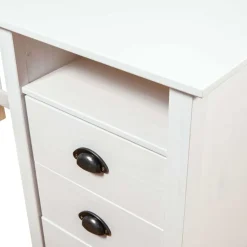 vidaXL Escritorio Hill con 3 cajones madera de pino 120x50x74 cm Blanco Best