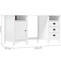 vidaXL Mobiliario De Oficina-Escritorio Hill Range madera de pino 150x50x74 cm
