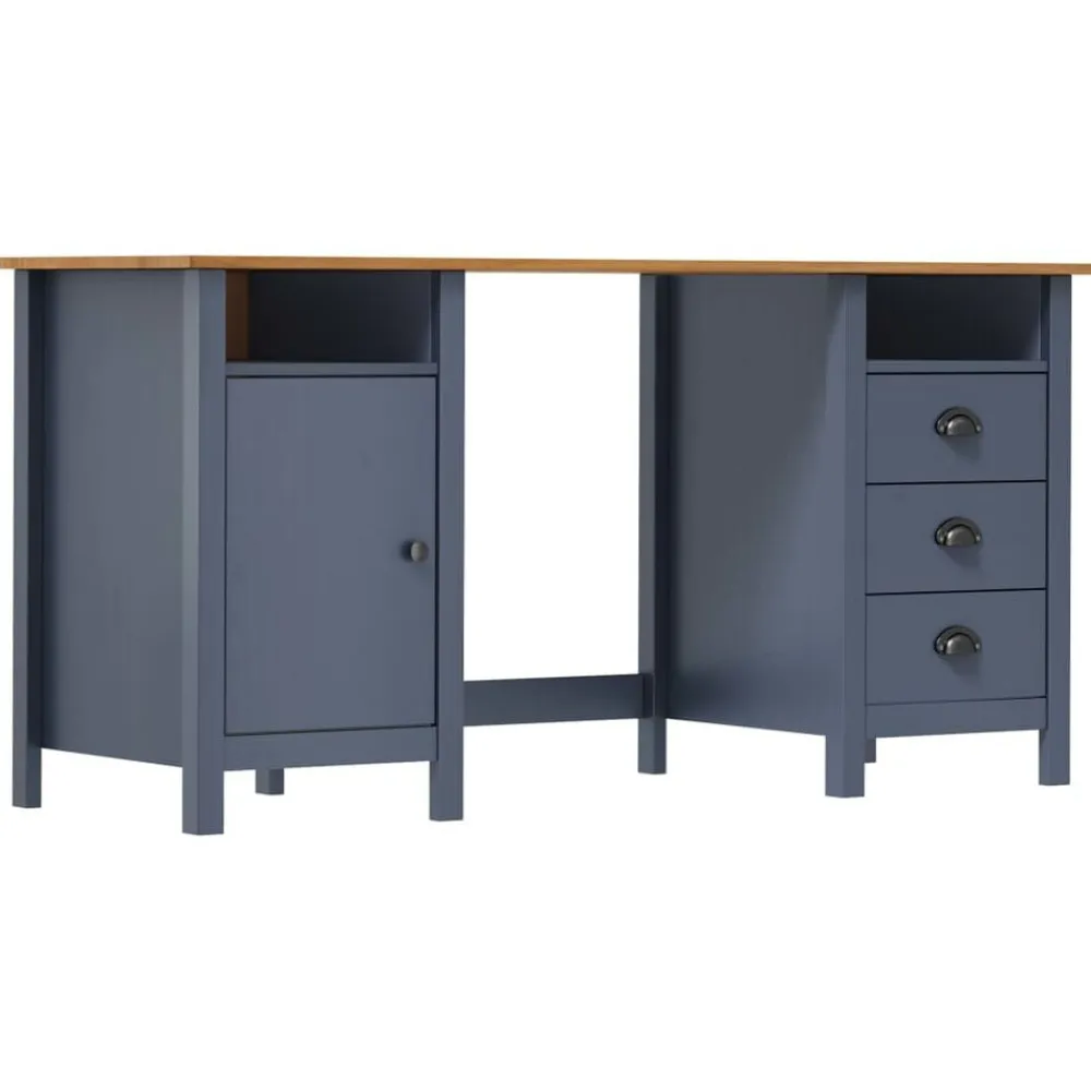vidaXL Escritorio Hill Range madera de pino 150x50x74 cm Gris Sale