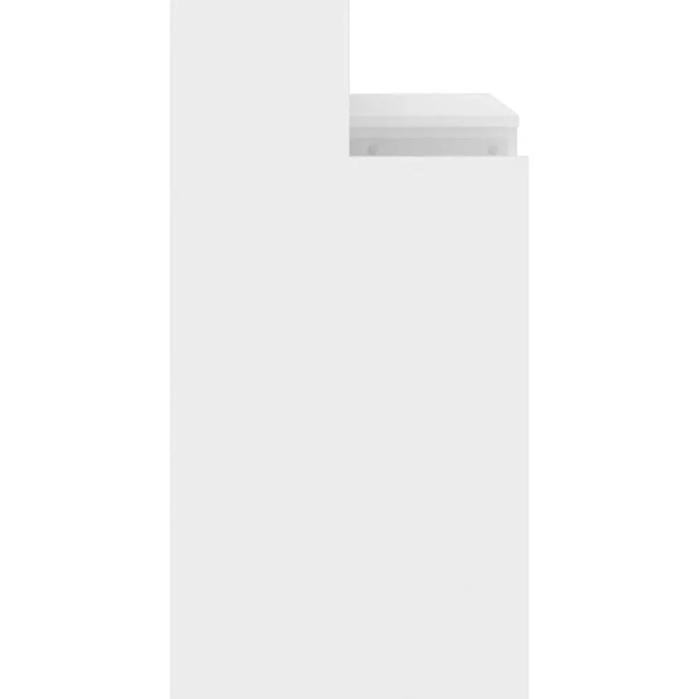 vidaXL Escritorio LED madera contrachapada blanco brillo 97x45x90 cm Blanco brillante Discount