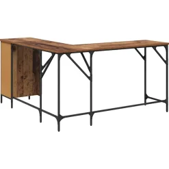 vidaXL Escritorio 141 x 141 x 75 cm Madera contrachapada Madera vieja Hot