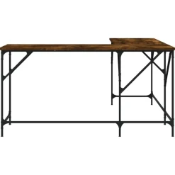 vidaXL Mobiliario De Oficina-Escritorio madera de ingeniería roble ahumado 149x149x75 cm