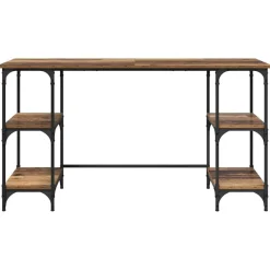 vidaXL Escritorio 140 x 50 x 75 cm Madera contrachapada Madera vieja Clearance