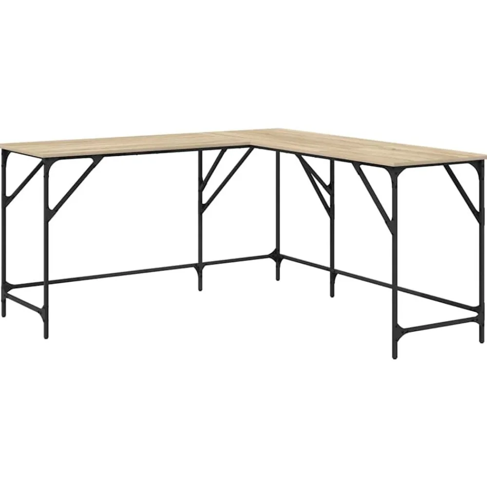 vidaXL Escritorio madera de ingeniería 149x149x75 cm Roble Sonoma New
