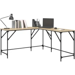 vidaXL Escritorio madera de ingeniería 149x149x75 cm Roble Sonoma New