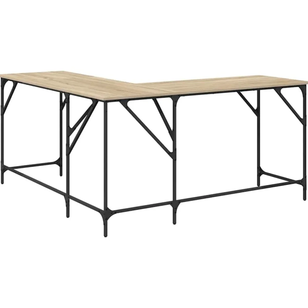 vidaXL Escritorio madera de ingeniería 149x149x75 cm Roble Sonoma New