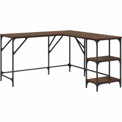vidaXL Escritorio madera de ingeniería roble marrón 139x139x75 cm Marrón roble Clearance