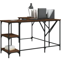 vidaXL Escritorio madera de ingeniería roble marrón 139x139x75 cm Marr&oacute;n roble Clearance