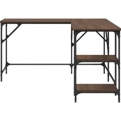 vidaXL Escritorio madera de ingeniería roble marrón 139x139x75 cm Marr&oacute;n roble Clearance