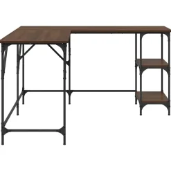 vidaXL Escritorio madera de ingeniería roble marrón 139x139x75 cm Marr&oacute;n roble Clearance