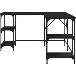 vidaXL Escritorio madera de ingeniería 139x139x75 cm Negro Outlet