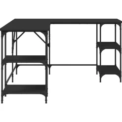 vidaXL Escritorio madera de ingeniería 139x139x75 cm Negro Outlet