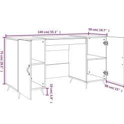 vidaXL Escritorio madera de ingeniería 140x50x75 cm Blanco Outlet
