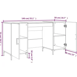 vidaXL Mobiliario De Oficina-Escritorio madera contrachapada 140x50x75 cm