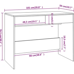 vidaXL Mobiliario De Oficina-Escritorio madera de ingeniería 101x50x76,5 cm