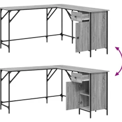 vidaXL Mobiliario De Oficina-Escritorio madera de ingeniería 141x141x75 cm