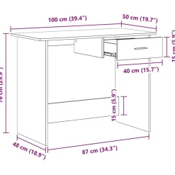 vidaXL Mobiliario De Oficina-Escritorio madera contrachapada 100x50x76 cm
