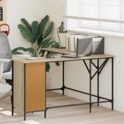vidaXL Escritorio madera de ingeniería 141x141x75 cm Roble Sonoma New