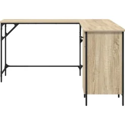 vidaXL Escritorio madera de ingeniería 141x141x75 cm Roble Sonoma New