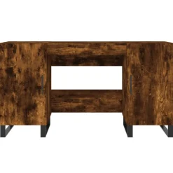 vidaXL Escritorio madera de ingeniería 140x50x75 cm Roble ahumado Clearance