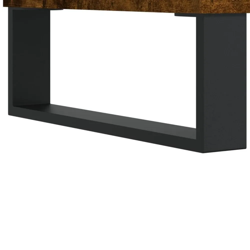 vidaXL Escritorio madera de ingeniería 140x50x75 cm Roble ahumado Clearance