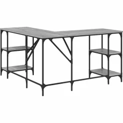 vidaXL Escritorio madera de ingeniería 139x139x75 cm Gris sonoma