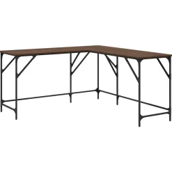 vidaXL Escritorio madera de ingeniería roble marrón 149x149x75 cm Marrón roble Discount