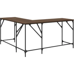 vidaXL Escritorio madera de ingeniería roble marrón 149x149x75 cm Marr&oacute;n roble Discount