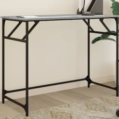 vidaXL Escritorio madera ingeniería y acero Sonoma gris 100x45x76 cm Gris sonoma Clearance