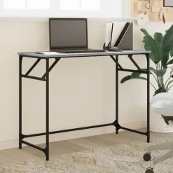 vidaXL Escritorio madera ingeniería y acero Sonoma gris 100x45x76 cm Gris sonoma Clearance