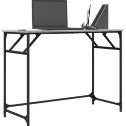 vidaXL Escritorio madera ingeniería y acero Sonoma gris 100x45x76 cm Gris sonoma Clearance