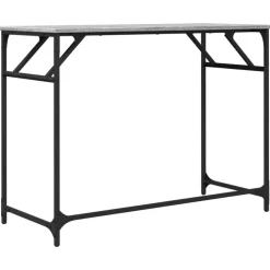 vidaXL Escritorio madera ingeniería y acero Sonoma gris 100x45x76 cm Gris sonoma Clearance