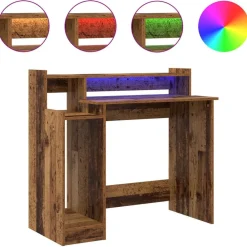 vidaXL Escritorio Madera vieja 97 x 45 x 90 cm Madera de ingeniería Madera envejecida Sale