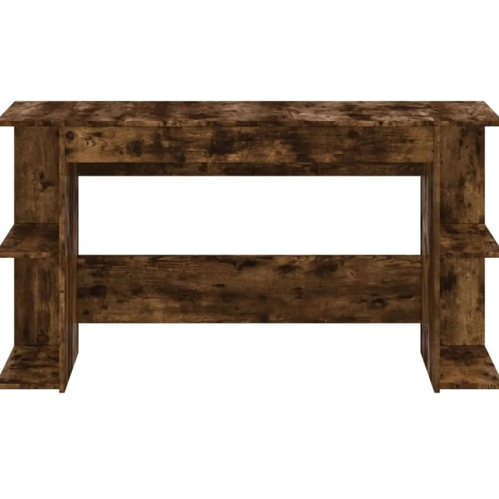 vidaXL Escritorio madera de ingeniería 140x50x75 cm Roble ahumado Clearance