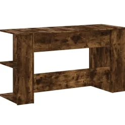 vidaXL Escritorio madera de ingeniería 140x50x75 cm Roble ahumado Clearance