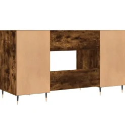 vidaXL Escritorio madera de ingeniería 140x50x75 cm Roble ahumado Sale