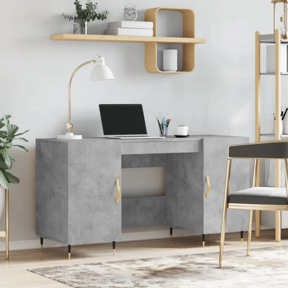 vidaXL Escritorio madera de ingeniería gris hormigón 140x50x75 cm Gris hormigón New