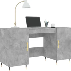 vidaXL Escritorio madera de ingeniería gris hormigón 140x50x75 cm Gris hormigón New