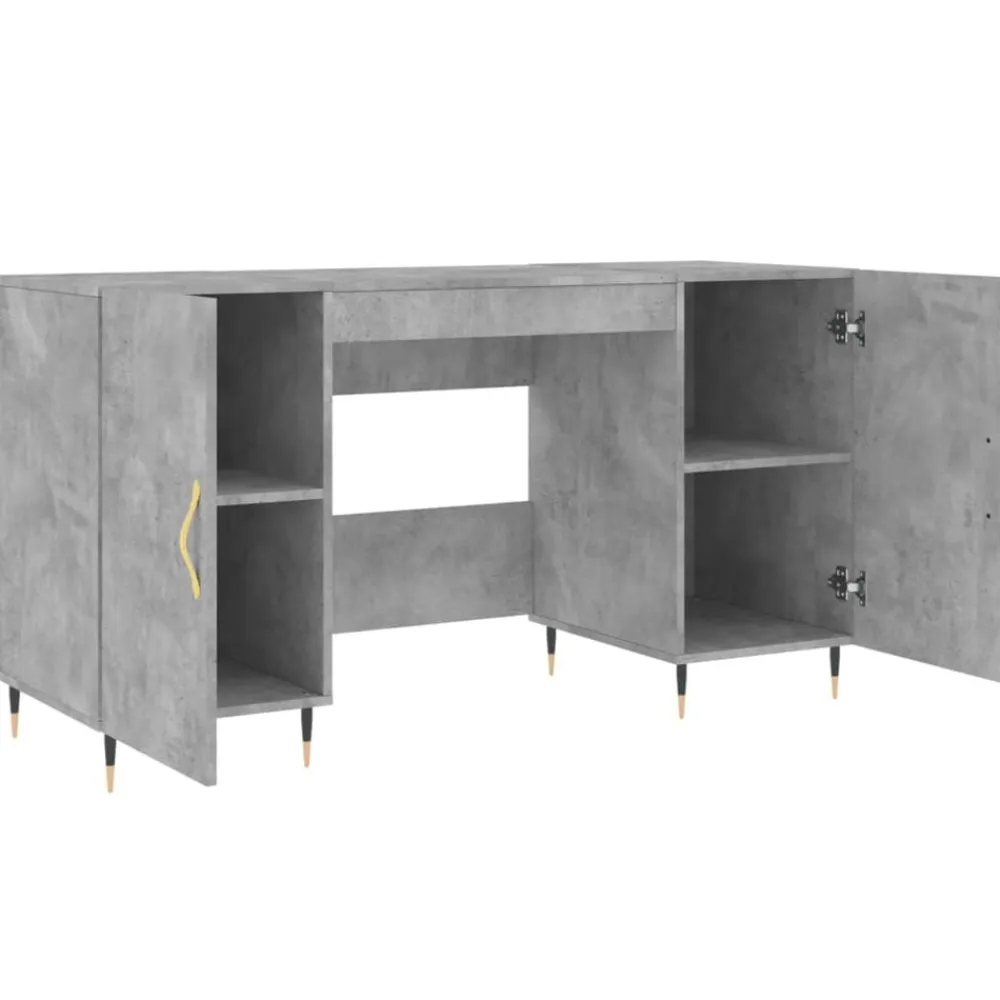 vidaXL Escritorio madera de ingeniería gris hormigón 140x50x75 cm Gris hormigón New