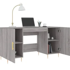vidaXL Escritorio madera de ingeniería 140x50x75 cm Gris sonoma Online