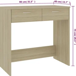 vidaXL Escritorio madera contrachapada color 80x40x75 cm Roble Sonoma Hot