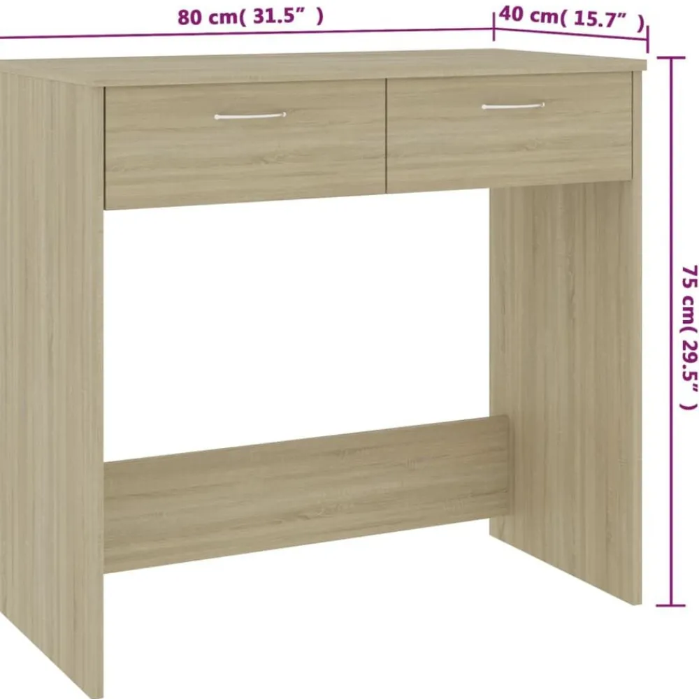vidaXL Escritorio madera contrachapada color 80x40x75 cm Roble Sonoma Hot