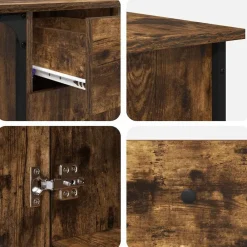 vidaXL Mobiliario De Oficina-Escritorio madera de ingeniería 141x141x75 cm