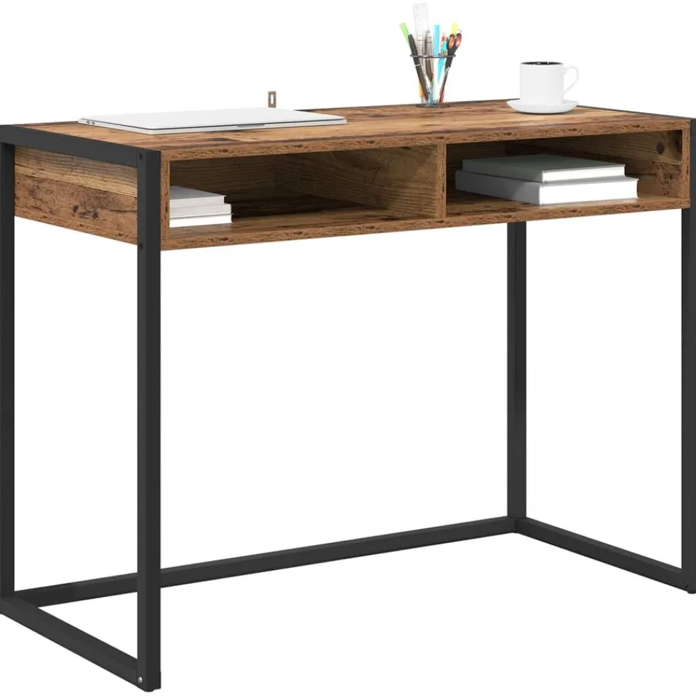 vidaXL Escritorio 100 x 50 x 75 cm Madera contrachapada Madera vieja New