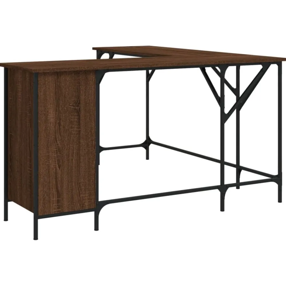 vidaXL Escritorio madera de ingeniería roble marrón 141x141x75 cm Marrón roble Best