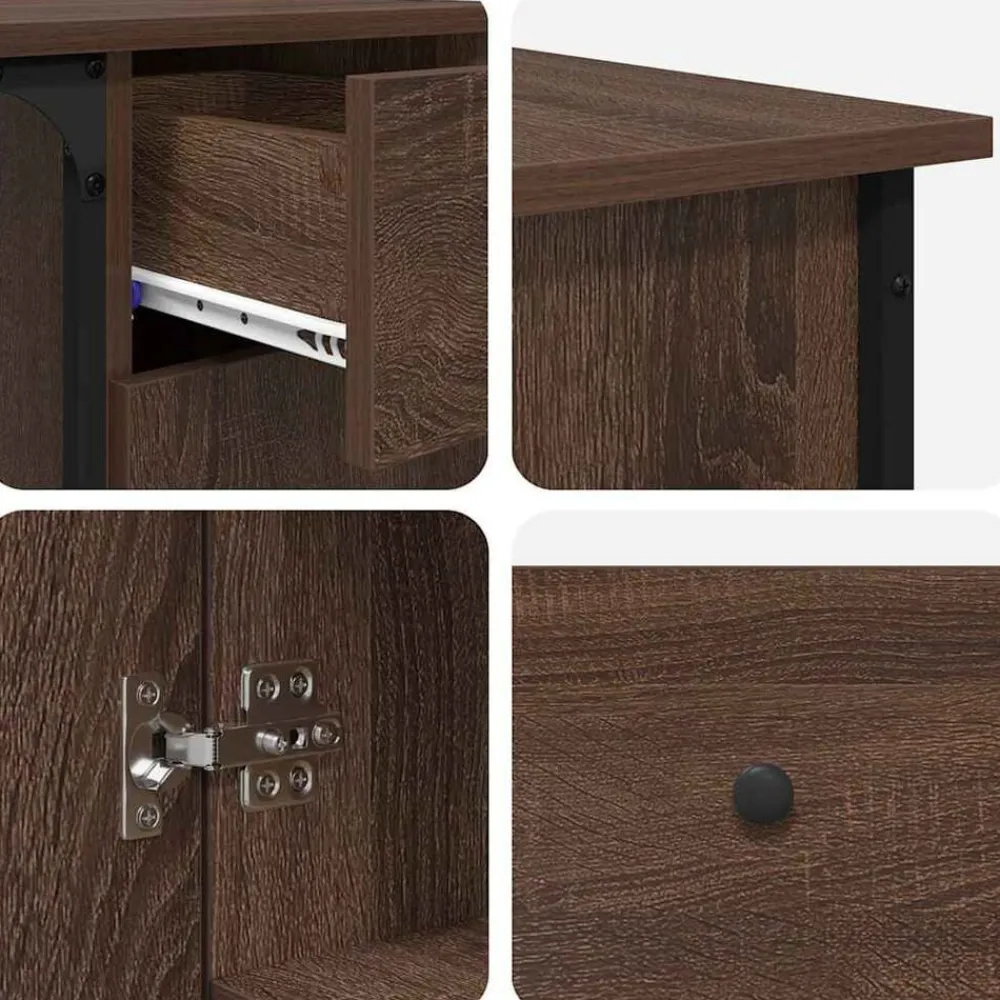 vidaXL Escritorio madera de ingeniería roble marrón 141x141x75 cm Marrón roble Best