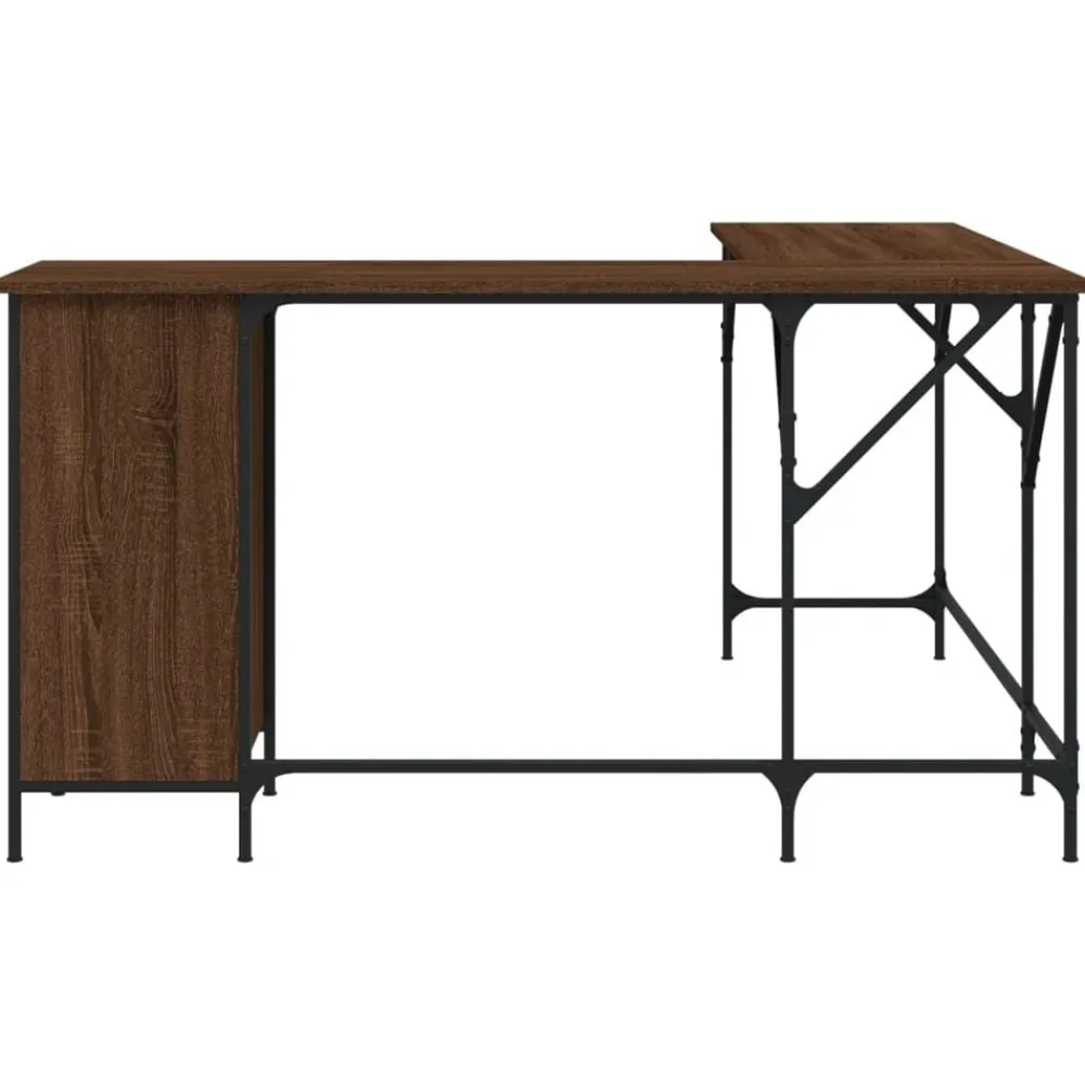 vidaXL Escritorio madera de ingeniería roble marrón 141x141x75 cm Marrón roble Best