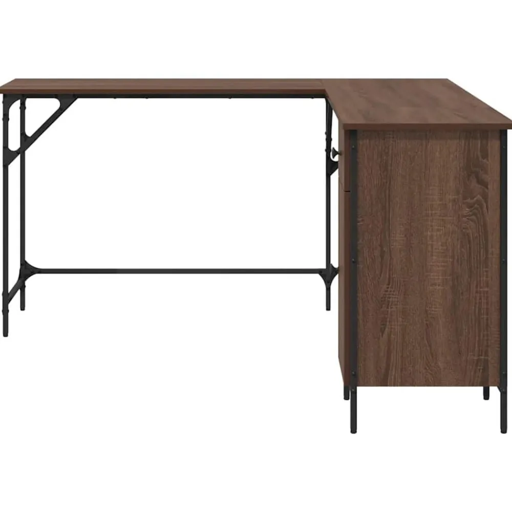 vidaXL Escritorio madera de ingeniería roble marrón 141x141x75 cm Marrón roble Best