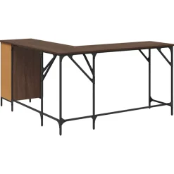 vidaXL Escritorio madera de ingeniería roble marrón 141x141x75 cm Marrón roble Best