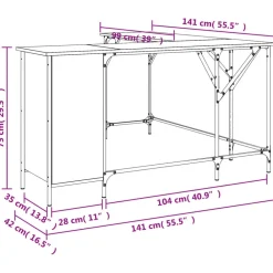 vidaXL Escritorio madera de ingeniería roble marrón 141x141x75 cm Marrón roble Best